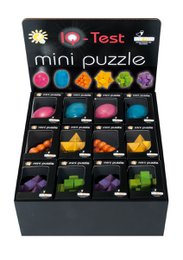  Colorful 3D mini puzzle spheres, educational toy with orange, pink, purple, blue balls in display case.