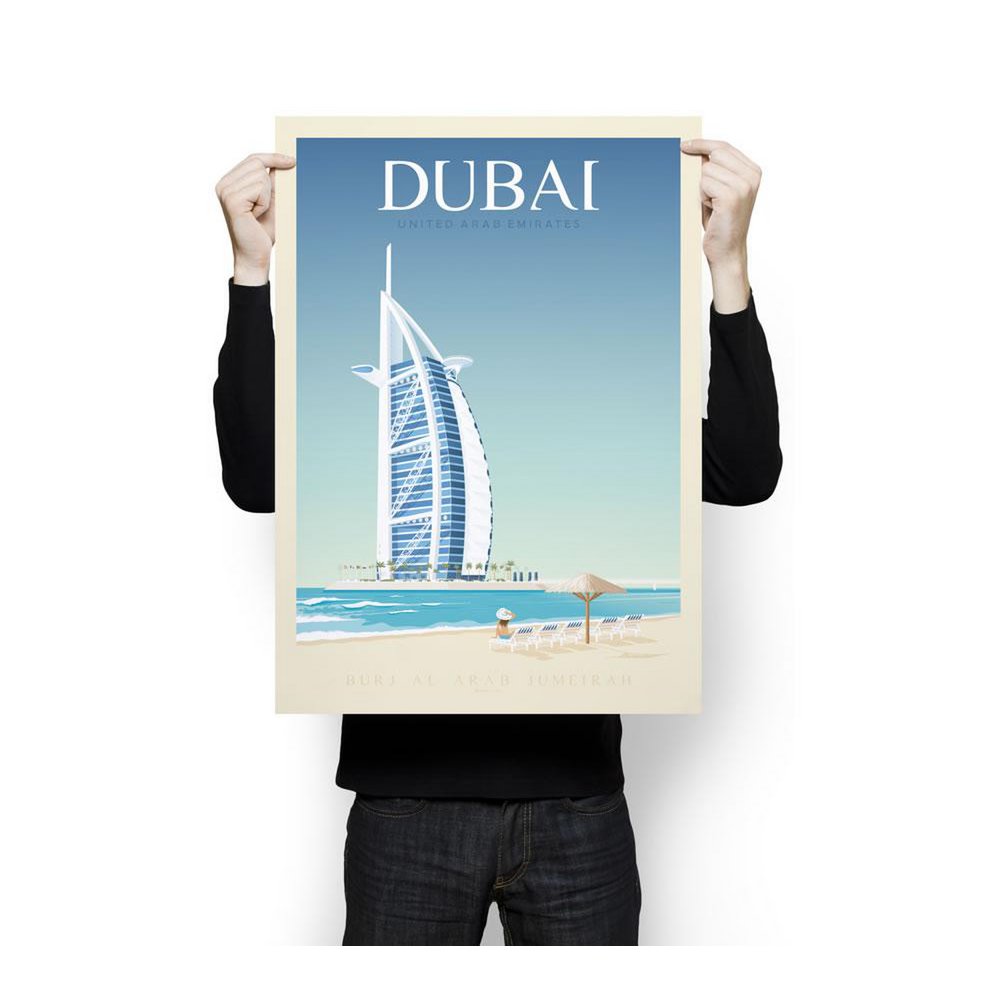 Affiche Dubaï Vintage | Poster Ville Dubaï Emirats Arabes Unis