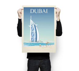 Affiche Dubaï Vintage | Poster Ville Dubaï Emirats Arabes Unis