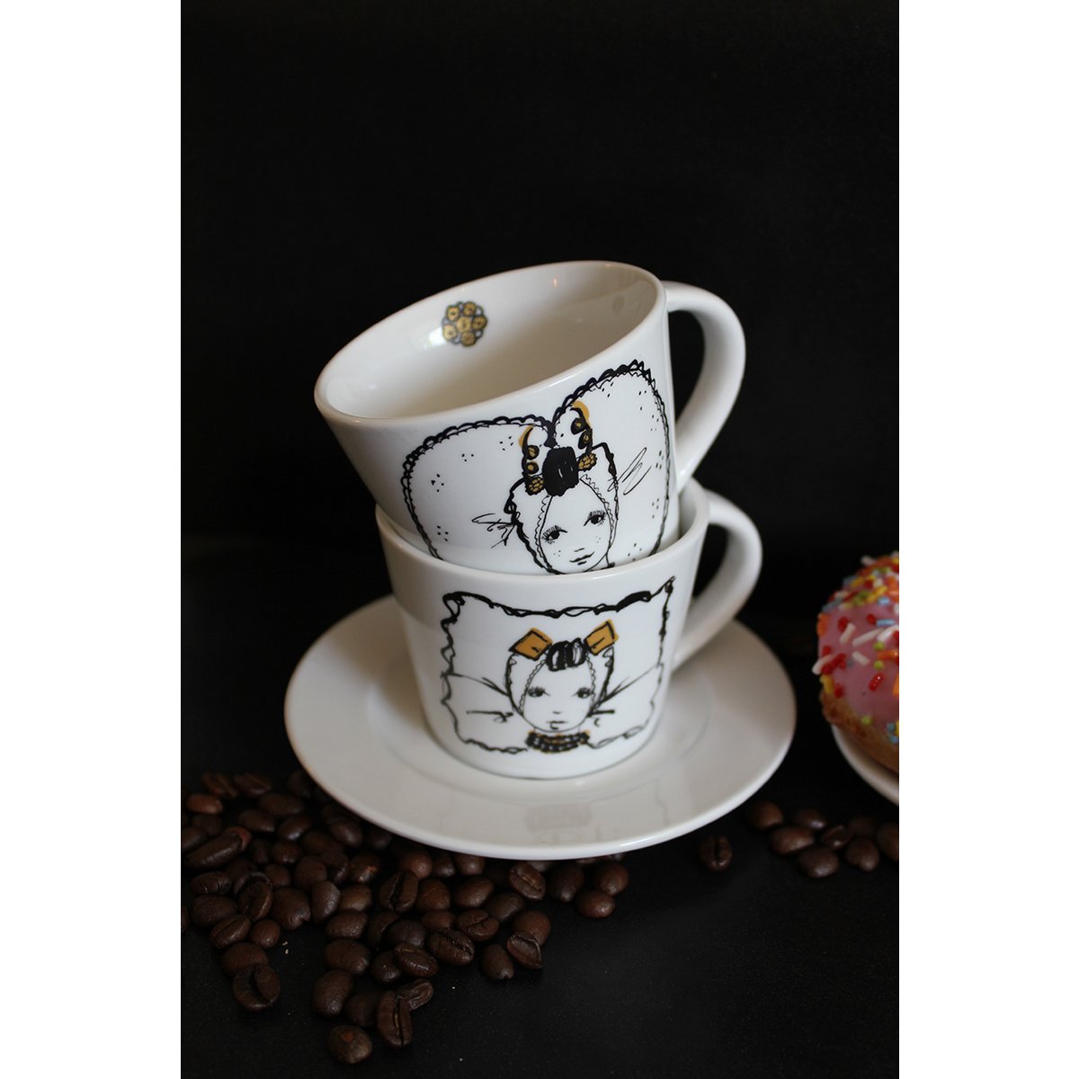 Taza y plato de café Zeeland girls