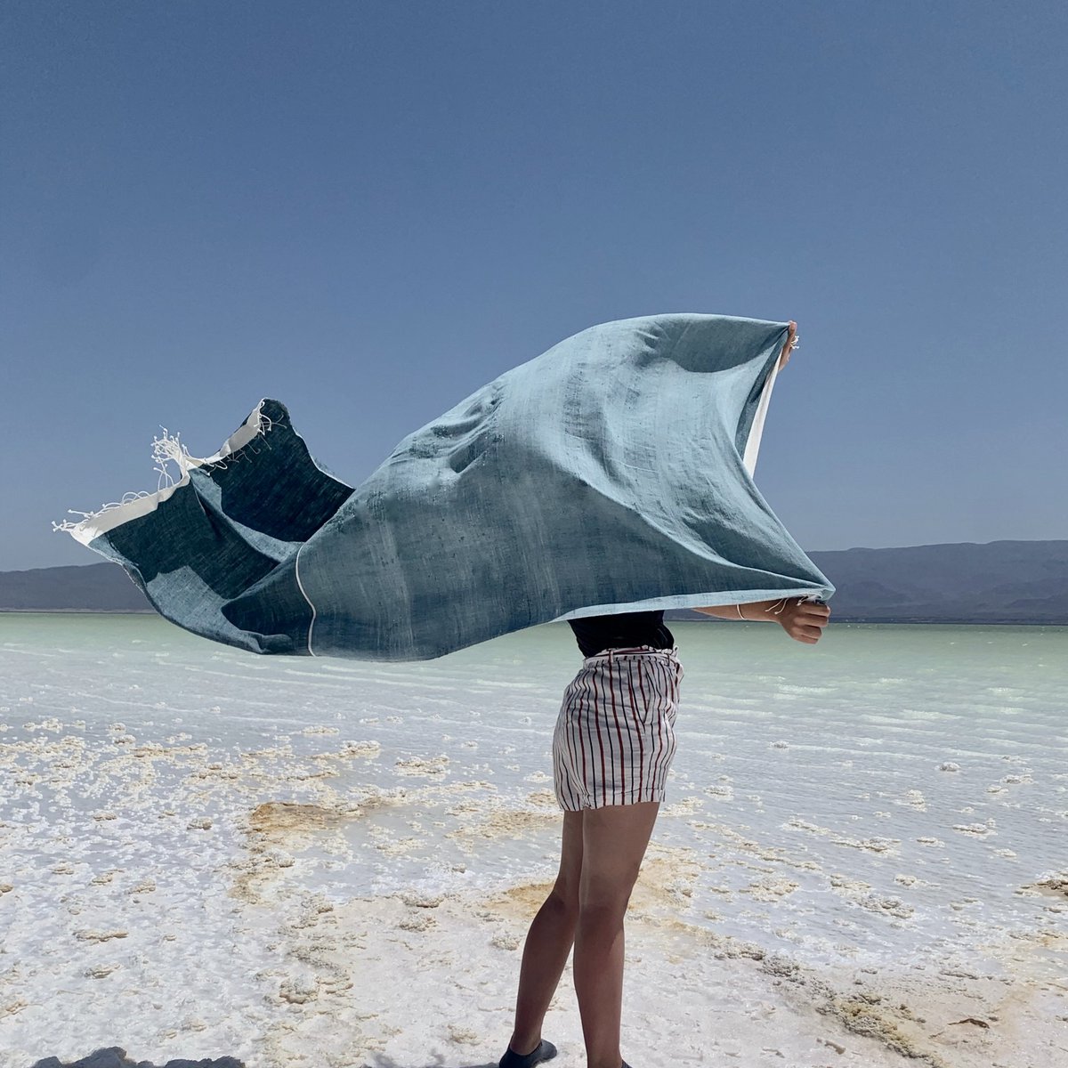 Jeté - Drap Plage Abay Blue - Handmade
