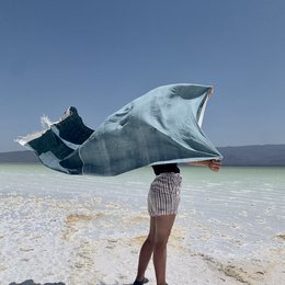 Kaste - Strandhåndklæde Abay Blå - Håndlavet