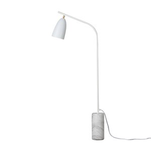 Stehlampe aus Calacatta-Marmor und weißem Stahl