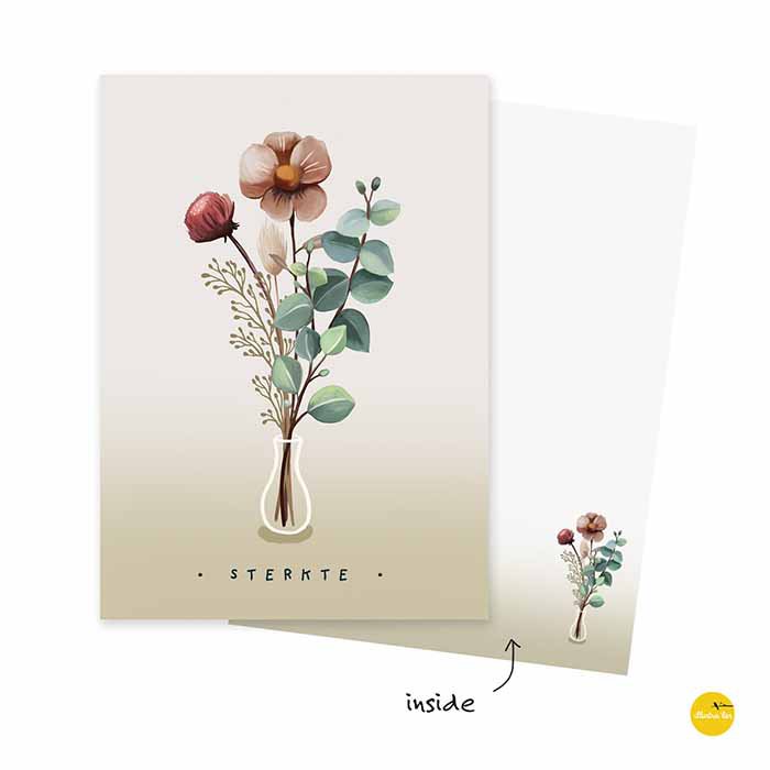 Greeting card Flowers Strength (folded card)