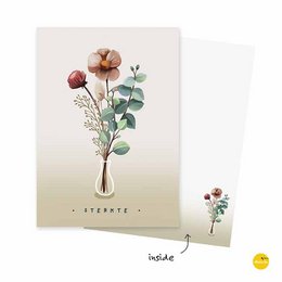 Lykønskning af kort blomster styrke (foldet kort)