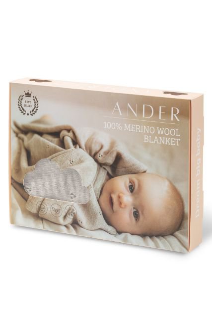 Manta para bebé APOLLO – 100% lana merino – rosa polvo