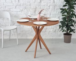 Round table Jubi natural ash veneer