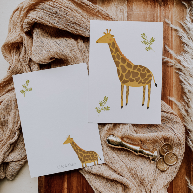 Cartolina Giraffa A6 Cartolina Bambini - Animali Congratulazioni Compleanno