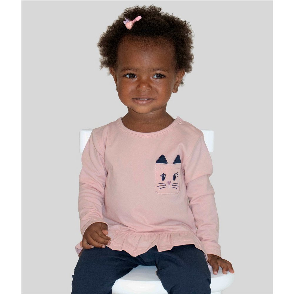 Conjunto de bebé niña con bolsillo Cute Kitty