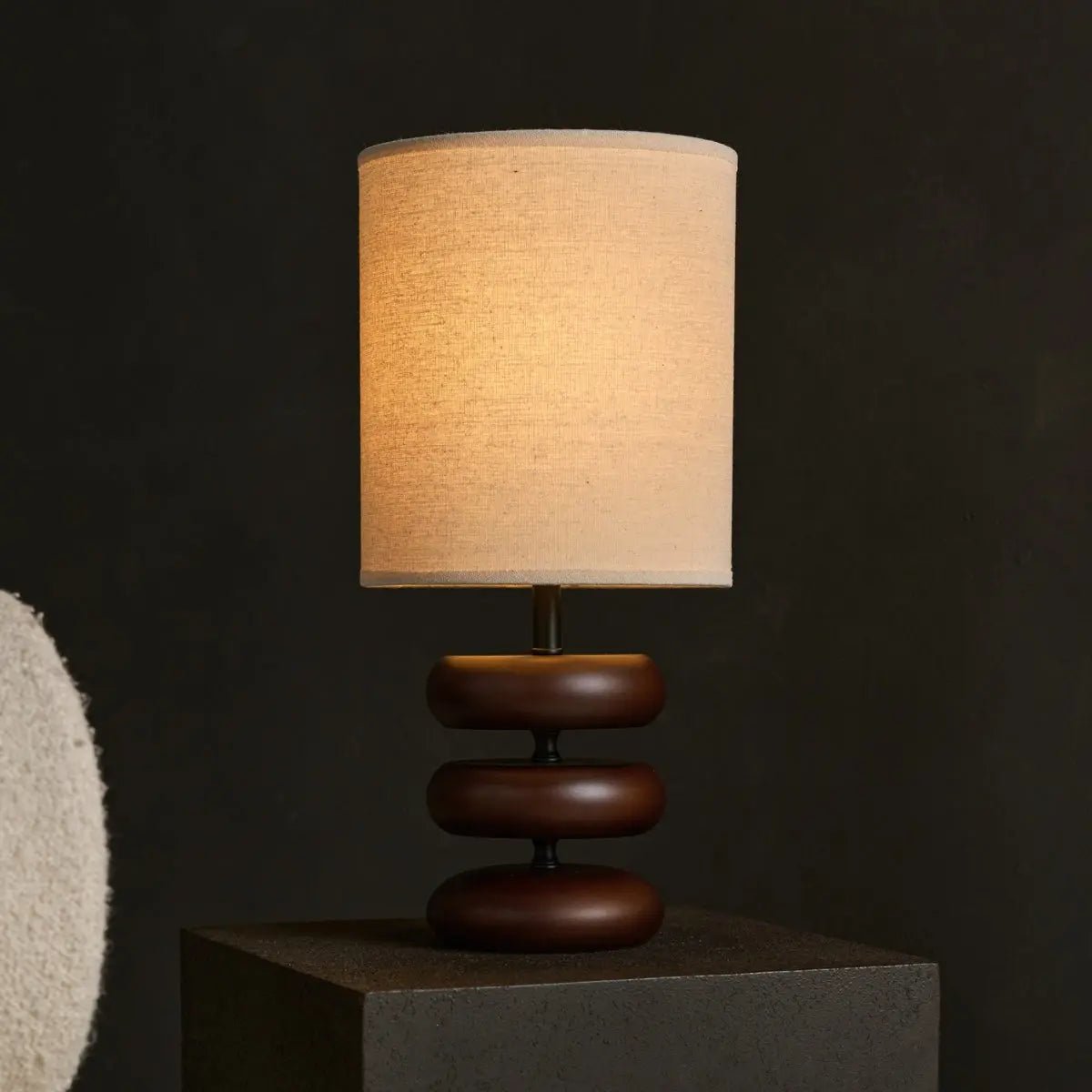 Lara Dark Brown Wooden Table Lamp
