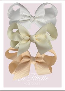 Maxima hair bow set with clip - Lemon Tarte