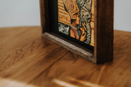 Frame di quercia artigianale per display di album in vinile, arredamento musicale elegante e regalo ideale per gli appassionati