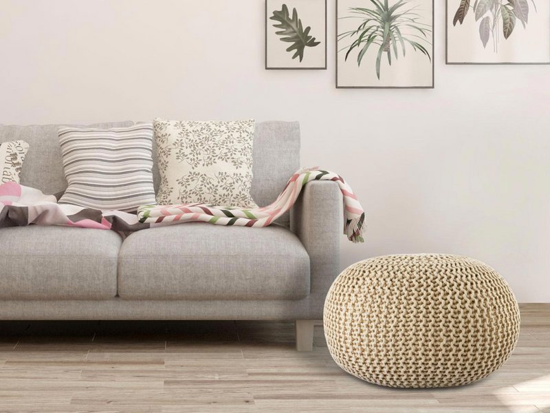 Pouf outdoor ø55cm Sitzpouf Terrasse Pool Garten