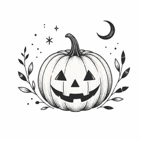 Temporary tattoo: Halloween pumpkin x5