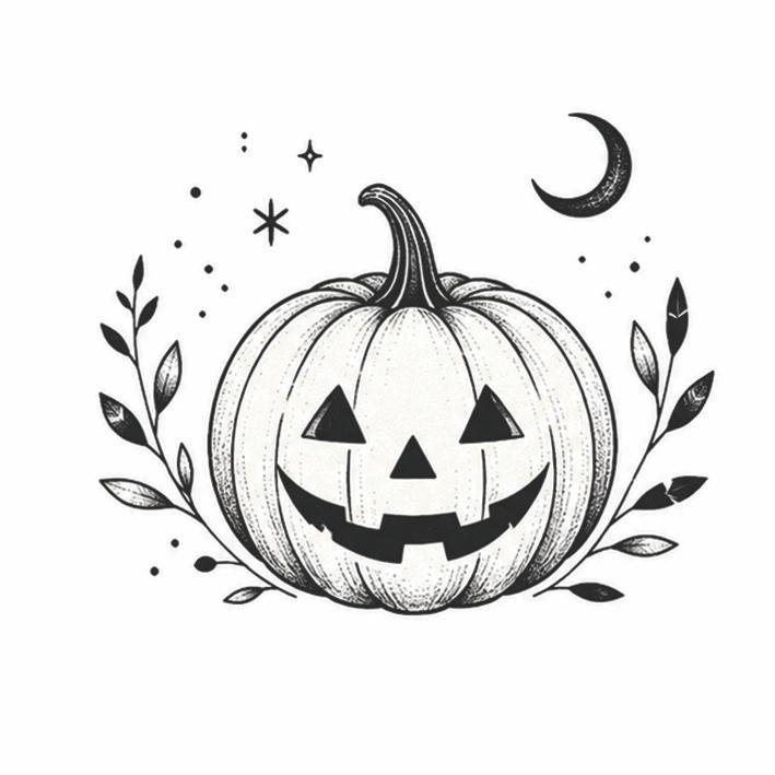 Tatuaje temporal: Calabaza de Halloween x5