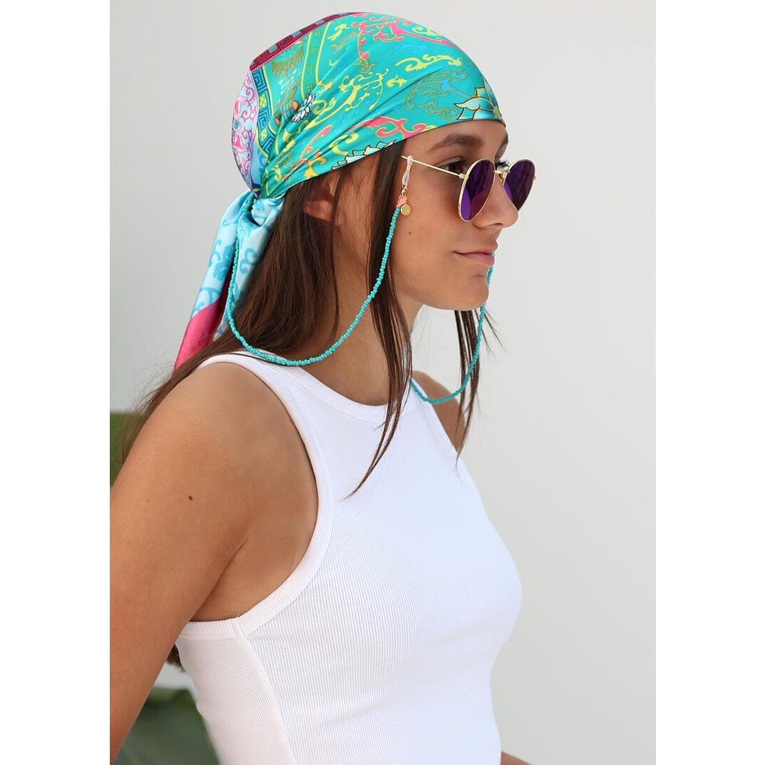 Satin bandana scarf baroque Ocean