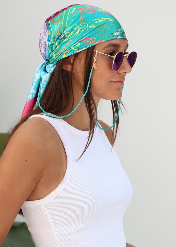 Satin bandana scarf baroque Ocean