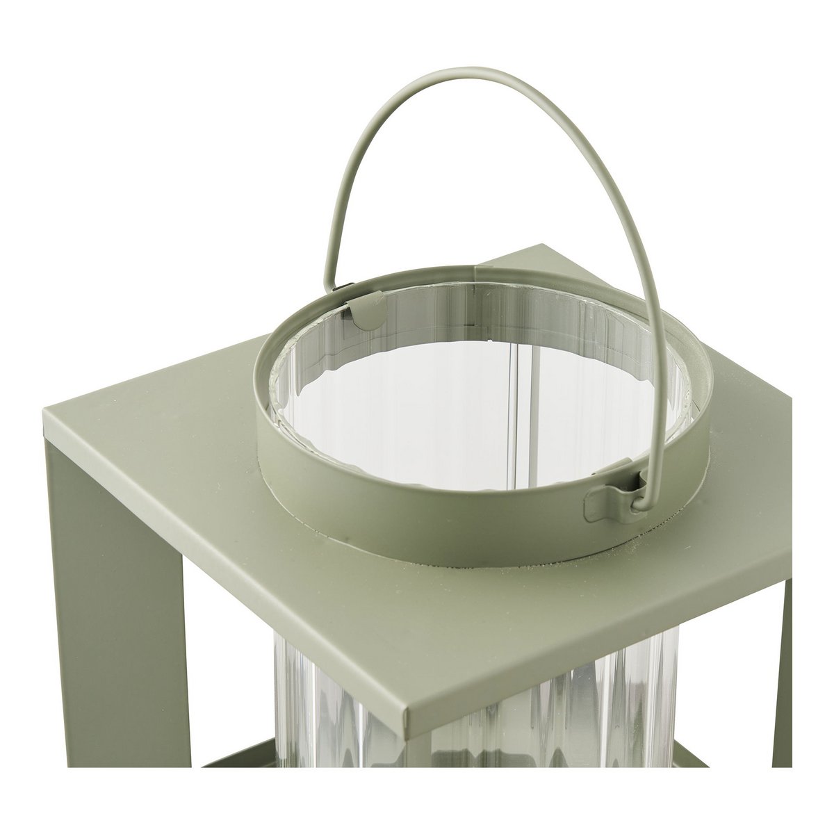 Lohals Lantern, glass/metal, green, 18x18x20,5 cm