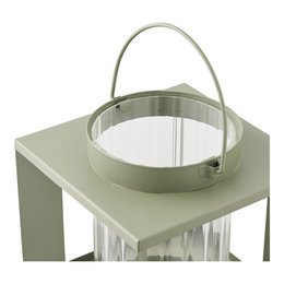 Lohals Lantern, glass/metal, green, 18x18x20,5 cm