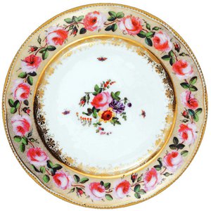 Plate metal Pink roses