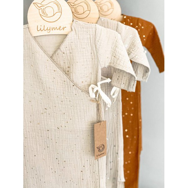 100 %, Oeko -TEx, vestido de kimono de bebé de muselina orgánica, vestido de recién nacido, traje de recién nacido, saco de dormir para recién nacidos