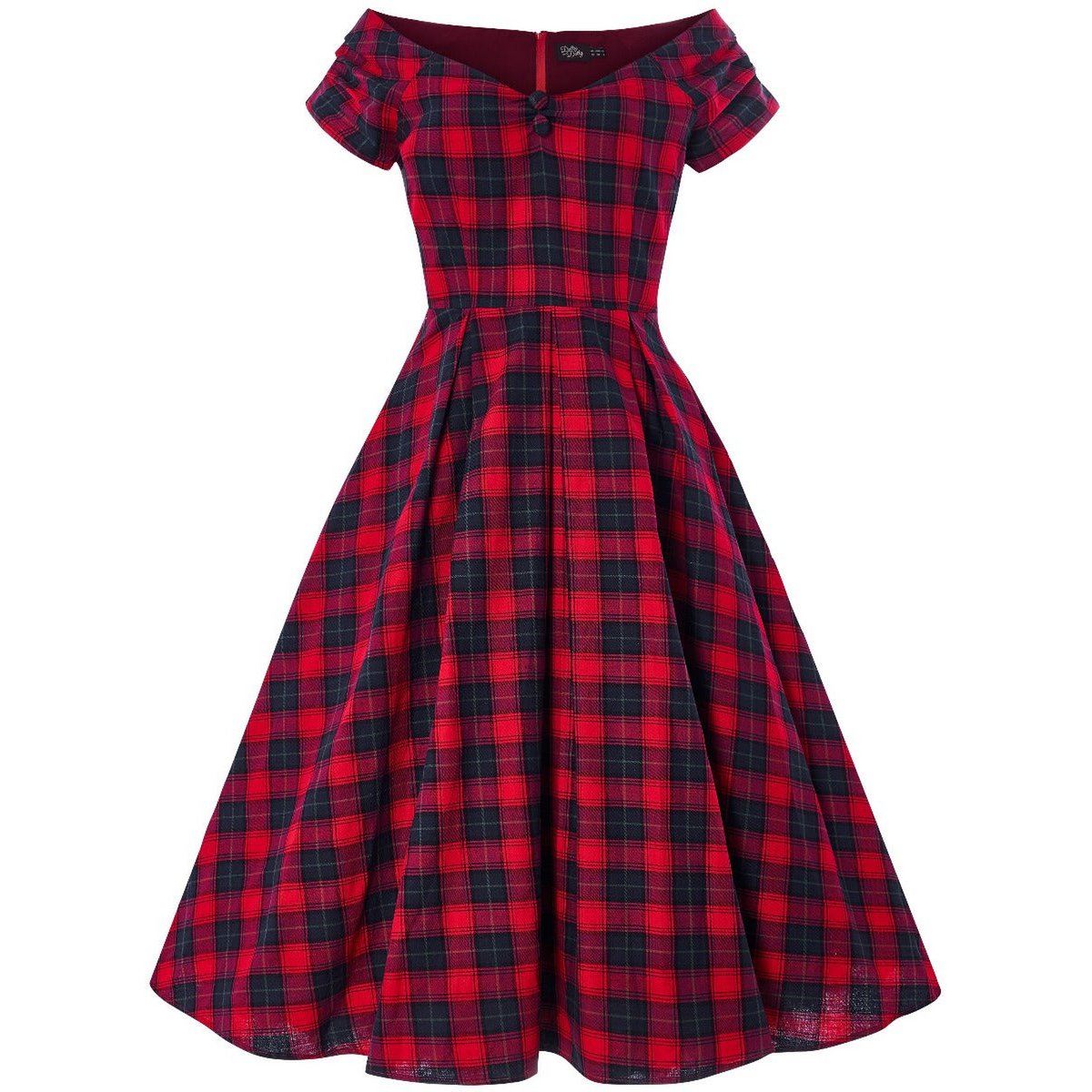Robe de swing d'épaule d'étoile de l'UE en tartan rouge