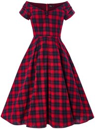 Robe de swing d'épaule d'étoile de l'UE en tartan rouge