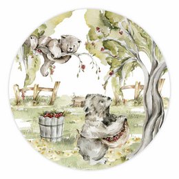 Papel pintado autoadhesivo círculo - Osos en el bosque | habitación infantil | desde Ø 60 cm