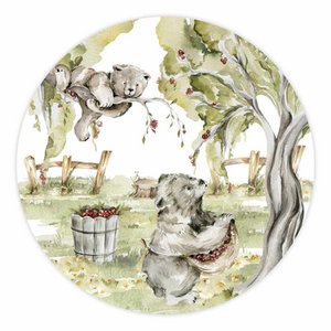 Self-adhesive wallpaper circle - Bears in the woods | children's room | from Ø 60 cm