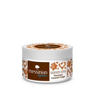 Chocolade en karamel Fudge Sugar Body Scrub Messinian Spa