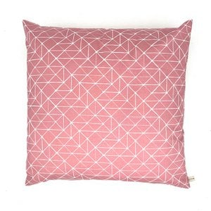 Luna-Leena cushion geometric print + inside pillow - old pink - 45x45cm - Oeko-tex cotton - handmade in Nepal