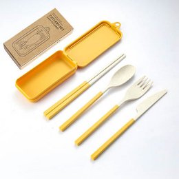 Kit posate staccabili e portatili - con custodia - 8 colori disponibili