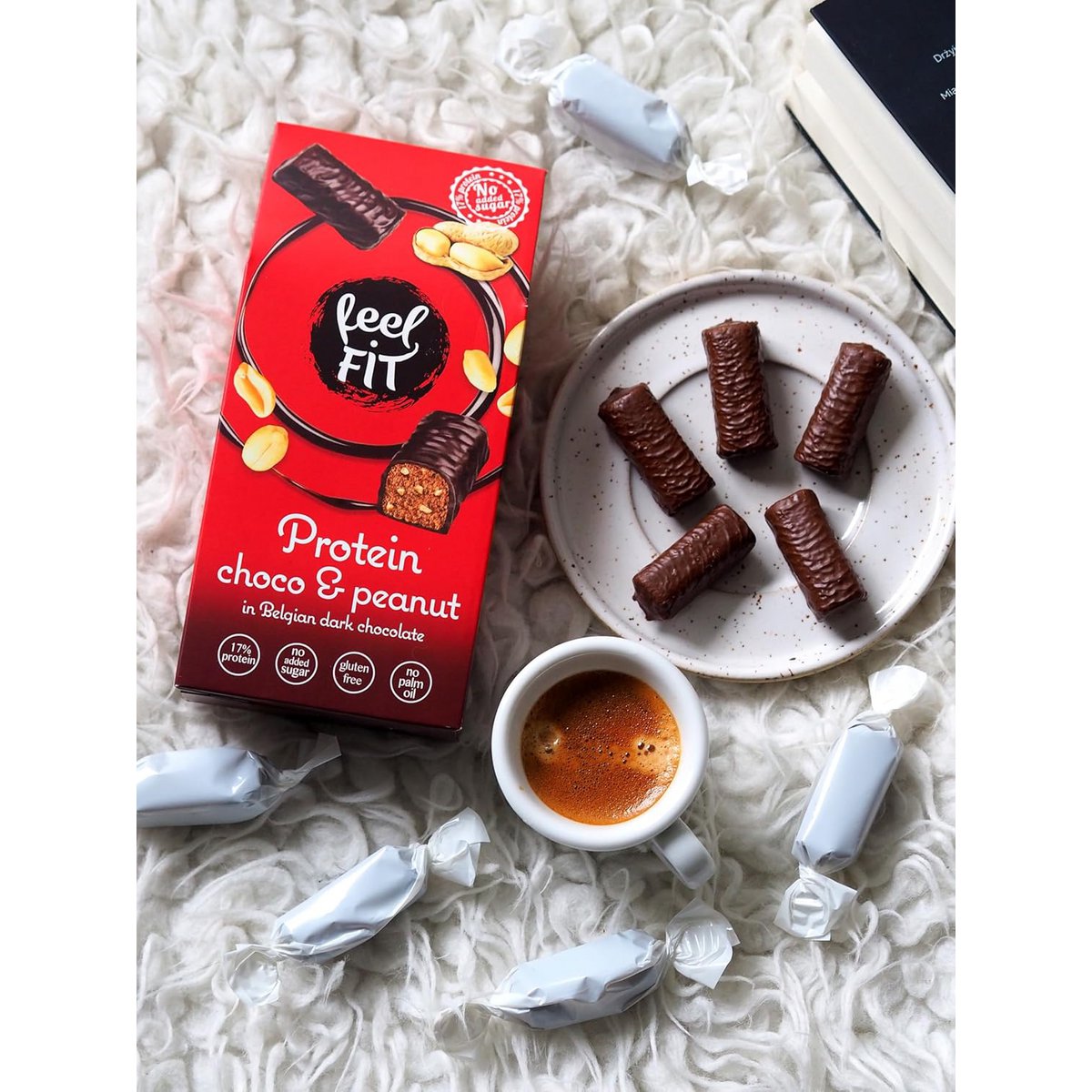 Feel FIT Choco & Peanut Chocolates, 17 % Protein, ohne Zuckerzusatz 83 g