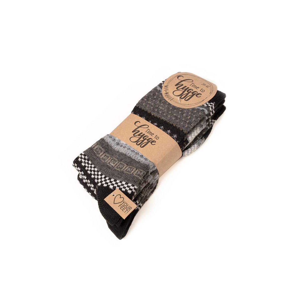 2 Paar 45% Wollsocken Bunt s Design 2 Paar