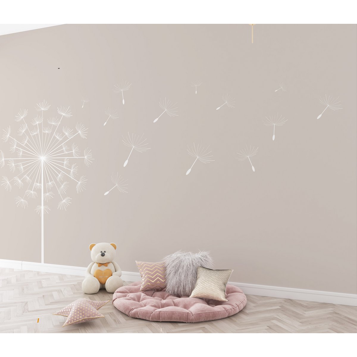Wallpaper children's room Dandelion Beige