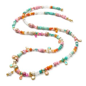 Joy 88/100 Goldshiny, long gemstone necklace