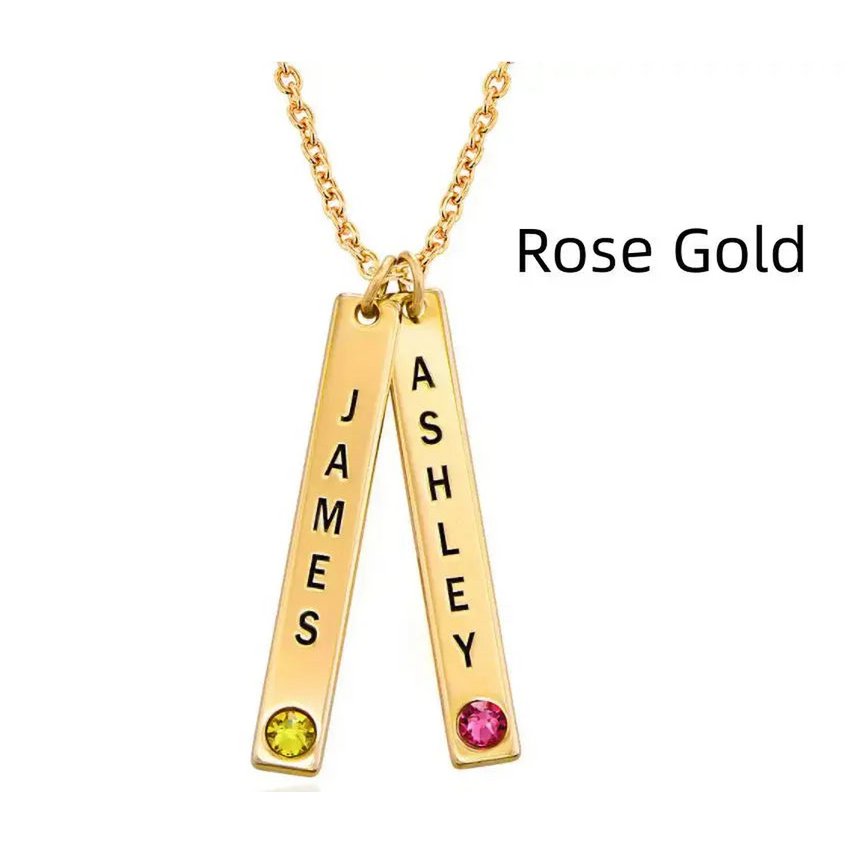 Collier vertical personnalisé, cadeau de la fête des mères