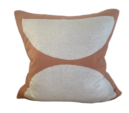 Ella Pillow-Cover Peach, Soft Jacquard Knitted Cotton