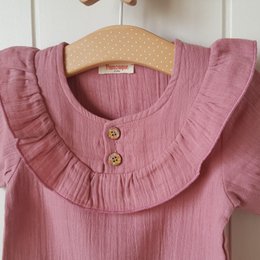 Dunkelrosa T-Shirt für Mädchen / 100 % doppelte Bio-Baumwolle