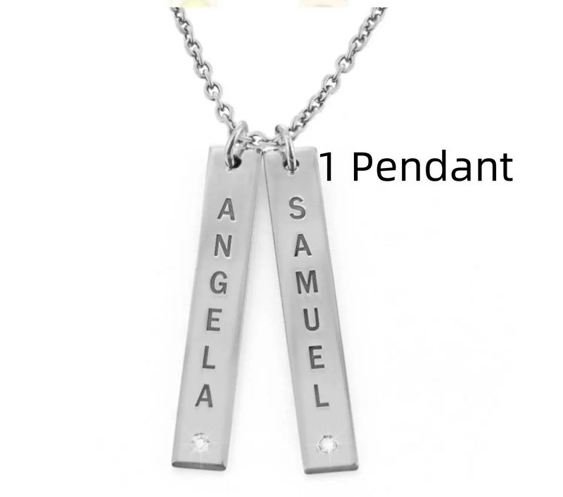 Personalisierte vertikale Halskette, Muttertagsgeschenk