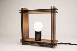 Hashtag LAMPA nr. Buk 1 kwadratowy – Minimalistyczna lampa stołowa z funkcją ściemniania – prezent na Boże Narodzenie