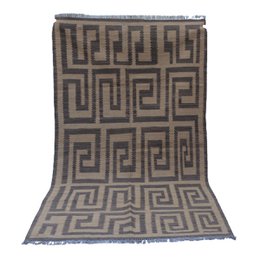 Moderne mørkegrå Kilim tæppe