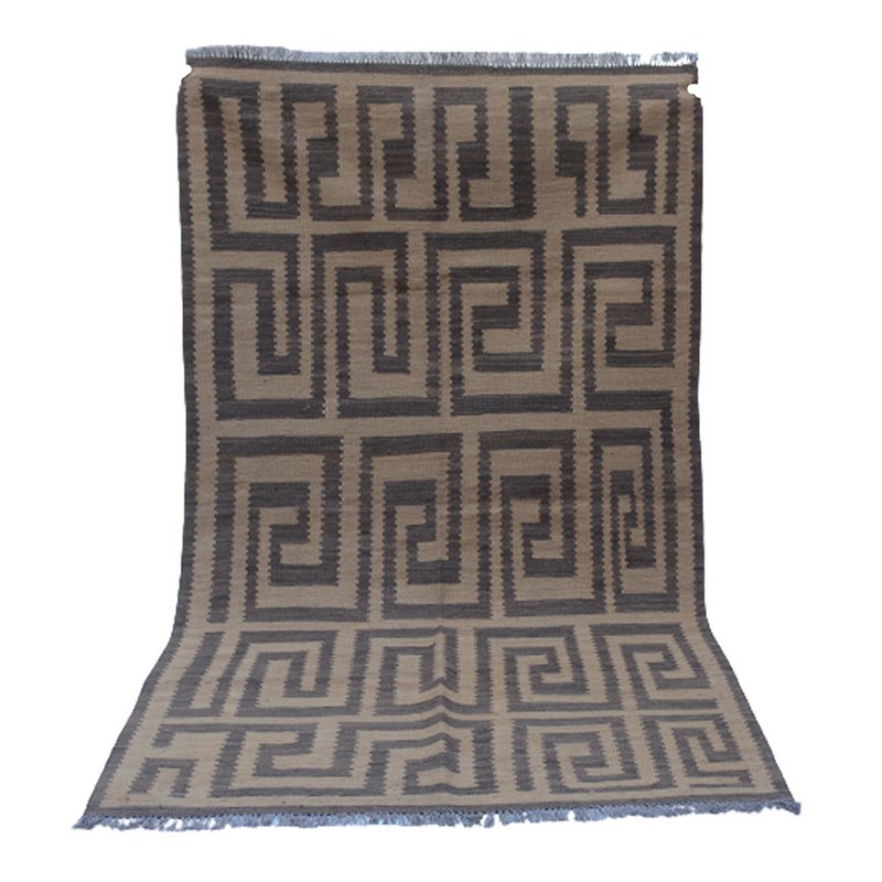 Moderne mørkegrå Kilim tæppe