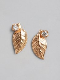Øreringe | CZ Leaf Petite Sterling Sølv 18kt | Guld