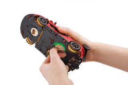 Eco Wood Art (EWA) DIY 3D Mechanical Model Racing Car Rot, 4073, 21x9,5x 5,7 cm
