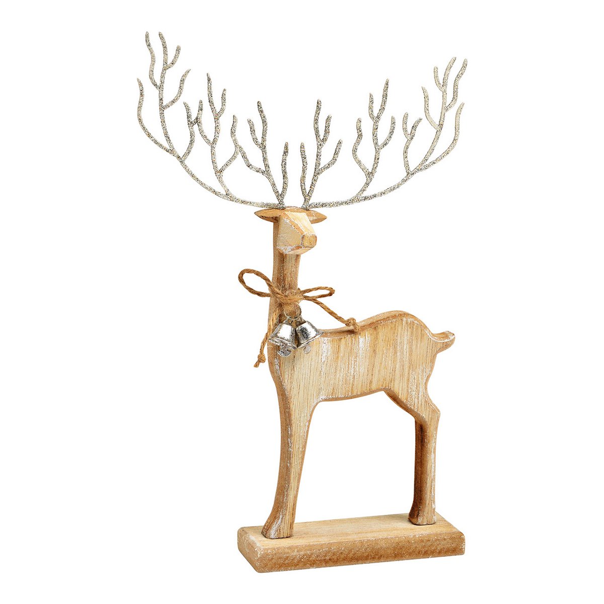 Aufsteller Hirsch aus Holz natur (B/H/T) 17x28x4cm