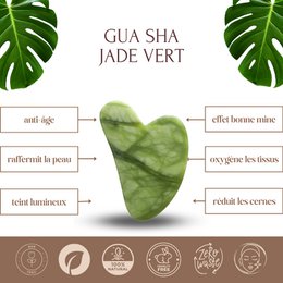 Groene Jade Gua Sha Kit en oogmasker - Thermotherapie - Essentiële schoonheidsaccessoires - Natuursteen - Hijsgereedschap