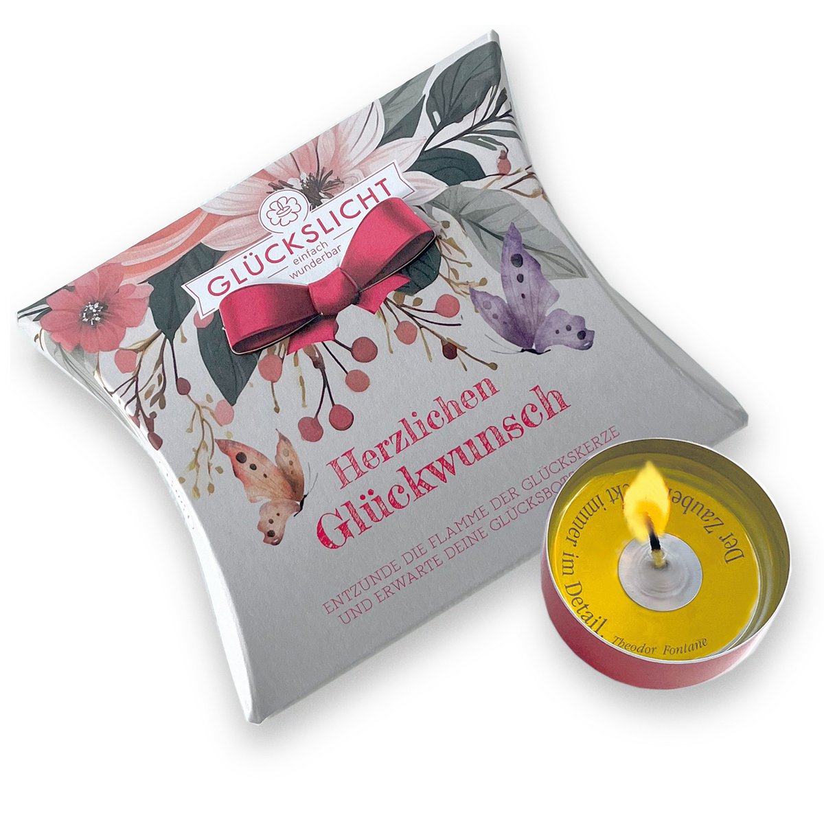 Lumière porte-bonheur / Dans le coffret cadeau avec un nœud découpé 🎀 / Chaleureusement / Félicitations / VE 15