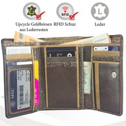 Sunsa Damen Geldbörse. Leder Geldbeutel. Portemonnaie mit RFID Schutz. Brieftasche aus Leder. Große Geldbörse für Frauen mit vielen Kreditkartenfächern- Wallet für Damen, Geschenkidee