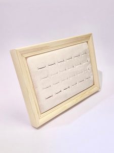 Natuurlijk houten display 24 ringen met vouwbare achterste ondersteuning
